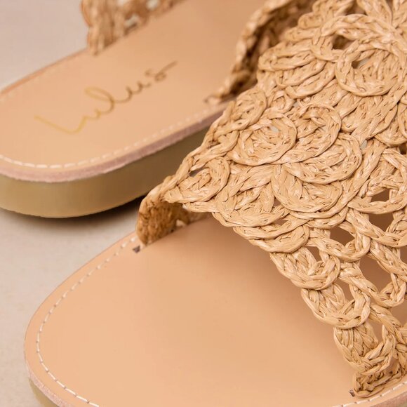 Karissa Tan Straw Woven Slide Sandals/NIB/9 - Picture 4 of 10